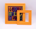 Magnetic Cross Stitch Frame: orange\yellow Needlework Display with Stand