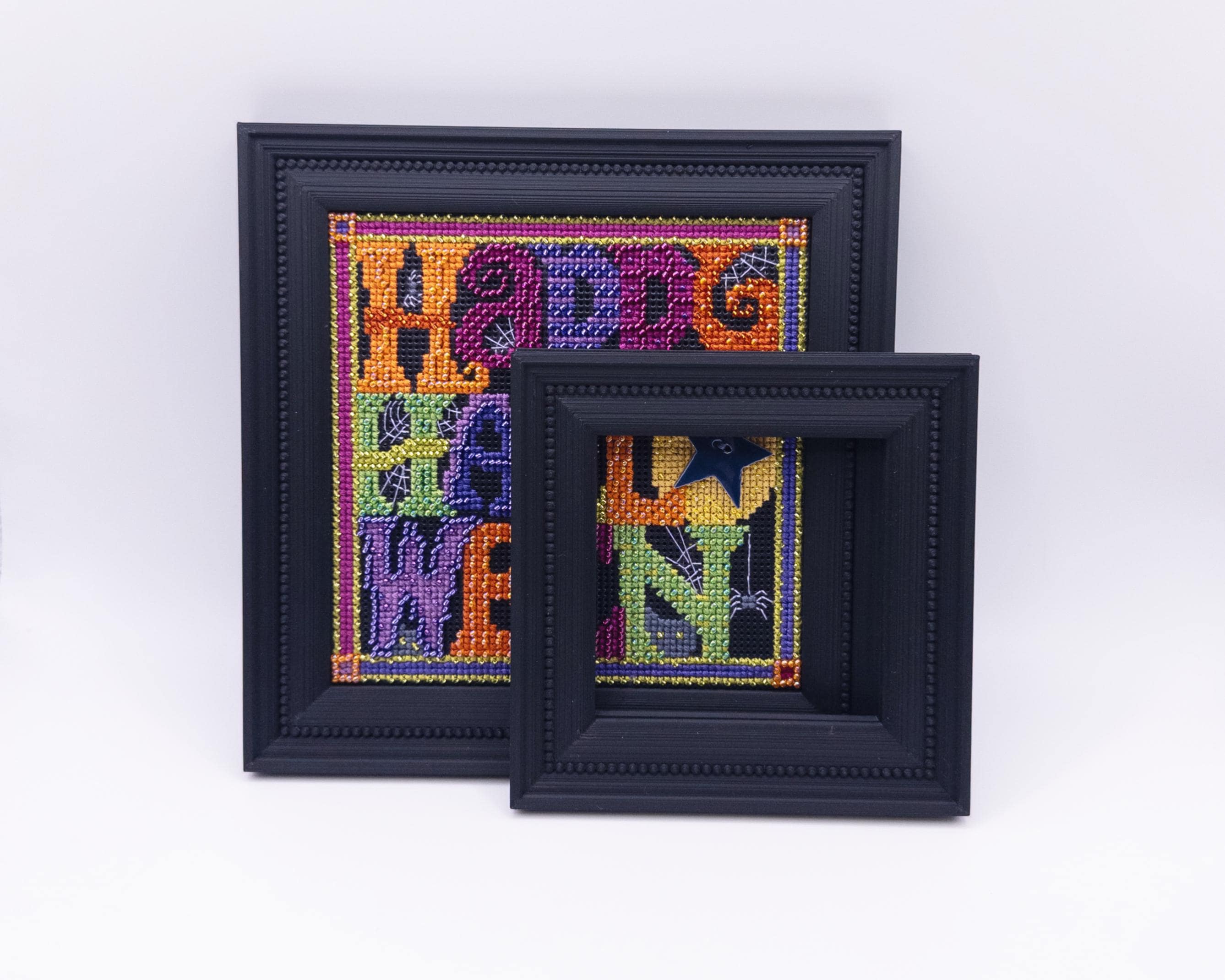 Magnetic Cross Stitch Frame: WHITE Needlework Display with Stand