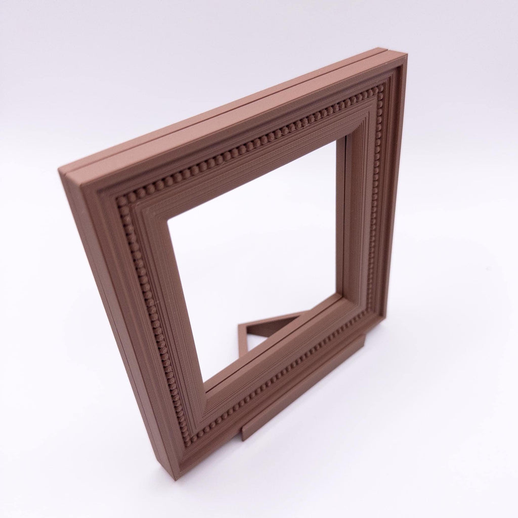 Magnetic Cross Stitch Frame: Beige Needlework Display with Stand