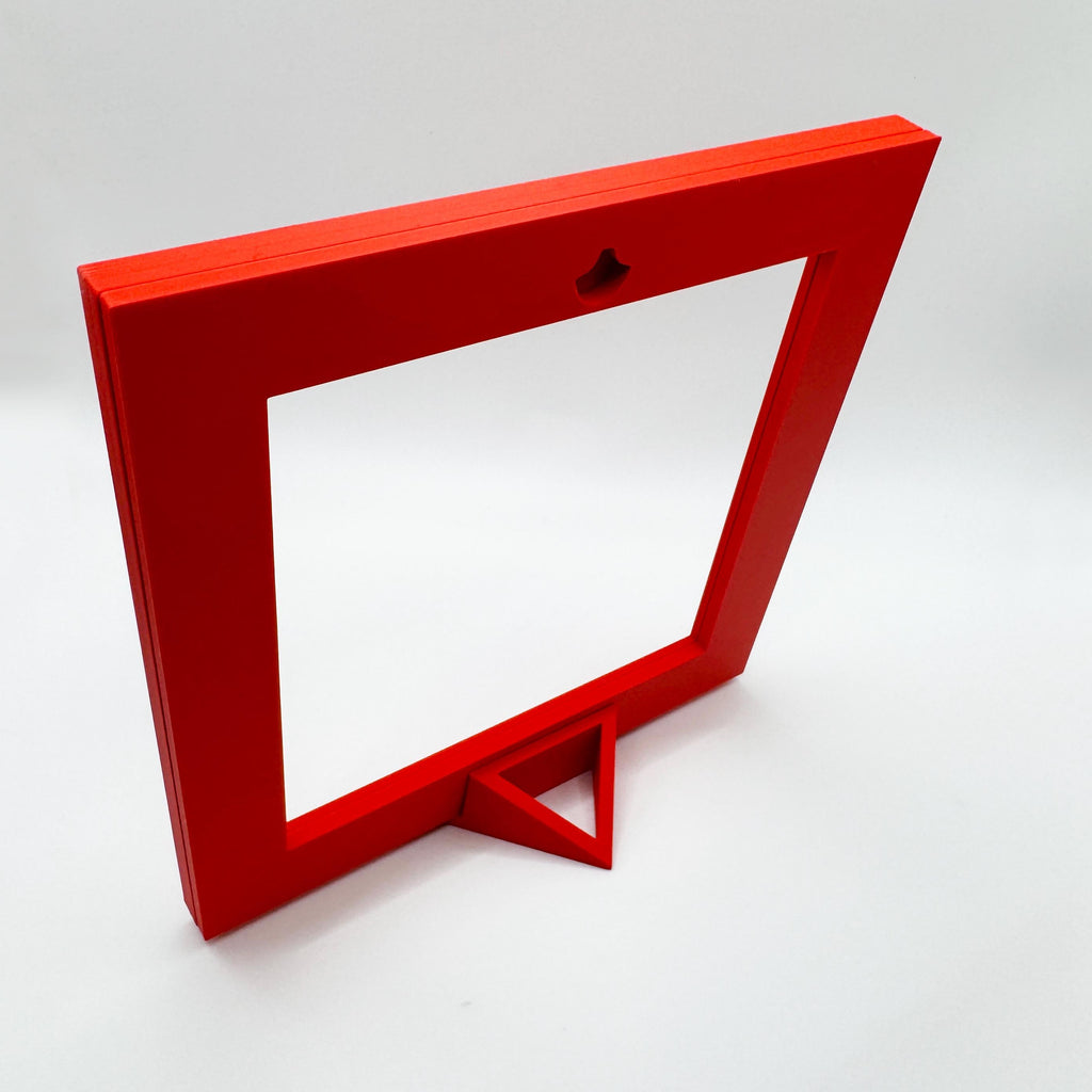 Magnetic Cross Stitch Frame: Light Pink Needlework Display with Stand