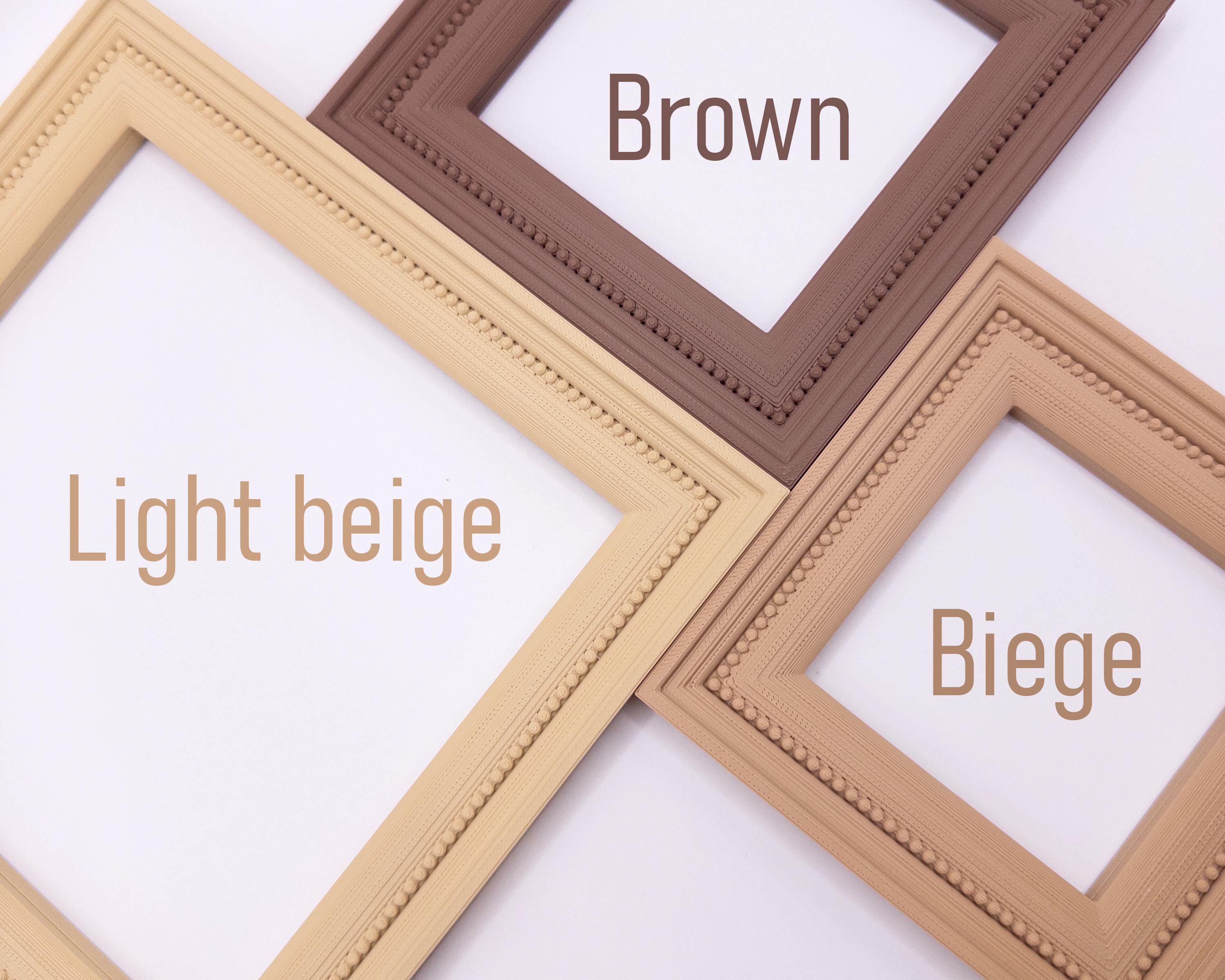 Magnetic Cross Stitch Frame: Beige Needlework Display with Stand